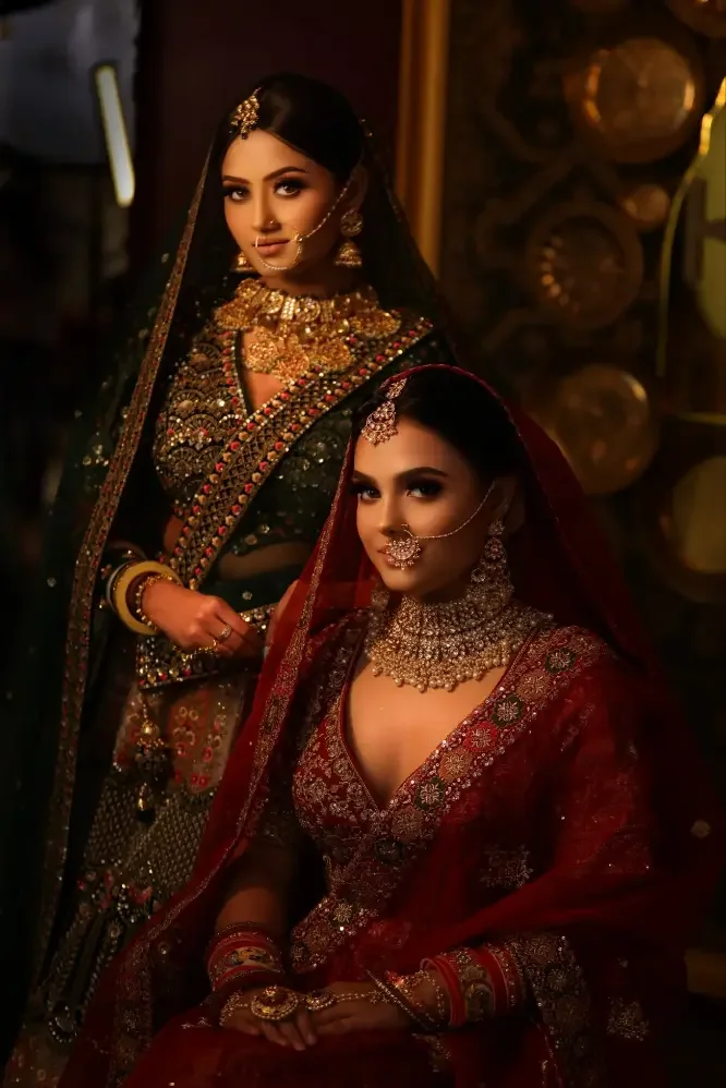 Bridal jewellery and makeup