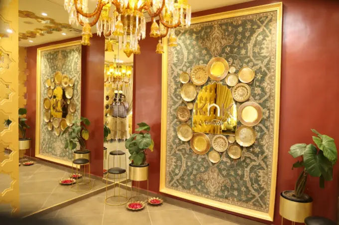 Royal Awadh Crimson Feature Wall